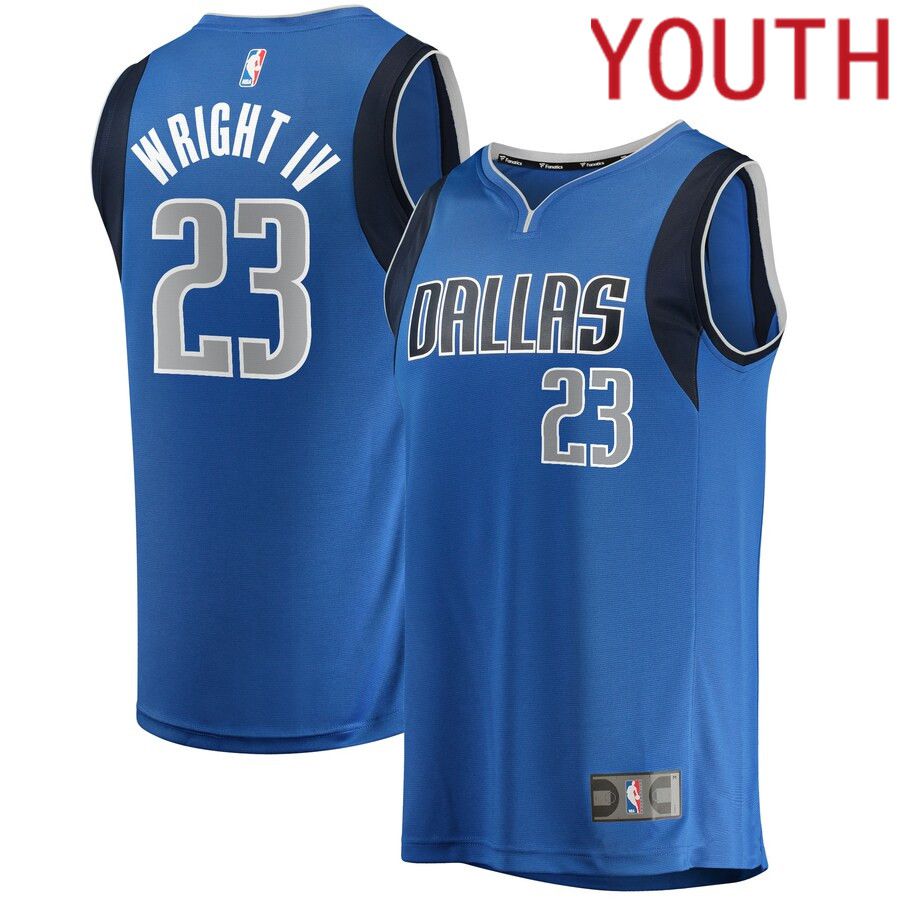 Youth Dallas Mavericks #23 McKinley Wright IV Fanatics Branded Blue Fast Break Player NBA Jersey